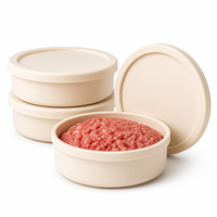 Boîte de congélation ronde empilable en silicone pour portions de viande avec couvercle 11 cm, réutilisable pour la préparation des repas, la cuisine et le réfrigérateur