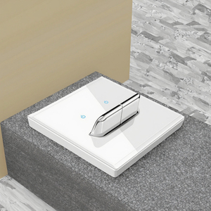 EU phong cách trắng phổ 2-cách Ổ cắm điện và 1 băng đảng chuyển đổi ánh sáng Tempered tường thiết lập lại Thiết bị chuyển mạch điện - Product Image 3