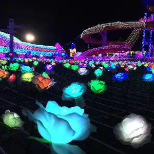 Lámpara de jardín impermeable LED para luces de césped al aire libre Inserción de tierra para decoraciones de rosas e ingeniería