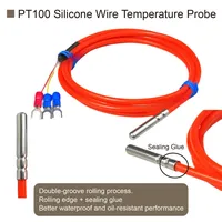 PT100 RTD sonde étanche avec fil silicone acier inoxydable haute température résistante à l'huile capteur de température