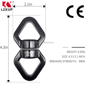 Crochet pivotant d'escalade pour hamac, accessoire suspendu, pivotant sécurisé à 360 degrés, dispositif de rotation de sécurité 30kN, pivotant pour balançoire - Product Image 2