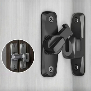 Loquet de porte en alliage d'aluminium, sans perçage, verrou auto-adhésif pour salle de bain, jardin, clôture, armoire, fenêtre - Product Image 2
