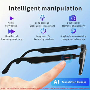 Gafas Inteligentes E13 con IA, Auriculares Bluetooth, Grabación, Conducción Ósea AR, Auriculares TWS, Gafas de Sol con Cámara Meta <span class=keywords><strong>RayBan</strong></span>, Traductor IA - Product Image 5