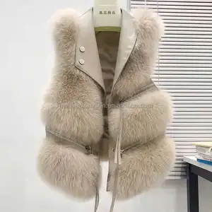 Custom <strong>Girls</strong> <strong>Gilet</strong> in Pelliccia Sintetica Women's Vests Waistcoats Pu Leather Faux Fur Vest Chaleco De Piel Sintetica - Product Image 1