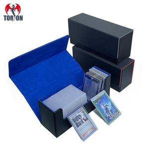   Boîte de rangement en cuir PU pour cartes, accessoires de jeu de société, cartes à collectionner TCG CCG Yugioh, support pour cartes à chargement par le haut - Product Image 1