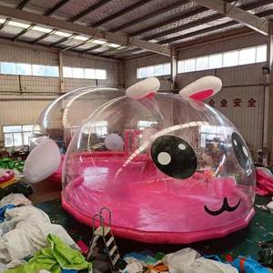 บ้านลมเป่าลมรูปกระต่ายสีชมพูสำหรับเด็ก สนามเด็กเล่นธีมการ์ตูน บอลใส คริสตัลพาเลซ - Product Image 6