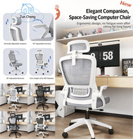 Chaise de bureau ergonomique confortable à hauteur réglable avec appui-tête et fonction inclinable pour la formation des personnels, les universités et les salons