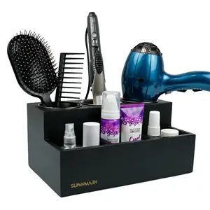 Wholesale Wood Hair Dryer Organizer Curling Iron Holder Blow Straightener Holder Hair Accessories Storage hair dryer stand