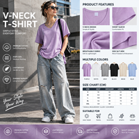 T-shirts ajustés en tissu tricoté personnalisés pour femmes, en Spandex/Coton, écologiques, anti-boulochage, avec broderie de logo, vente en gros