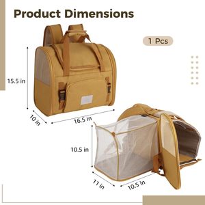 <b>Pet</b> <b>Backpack</b> <b>Carrier</b> for Small Dogs Puppies Breathable Collapsible Eco-friendly Polyester Zipper 10kg Capacity Fashion Portable - Product Image 3