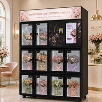Distributeur automatique de fleurs fraîches réfrigérées intelligent avec écran tactile pour centres commerciaux, hôtels, fleuristes et vente au détail 24h/24