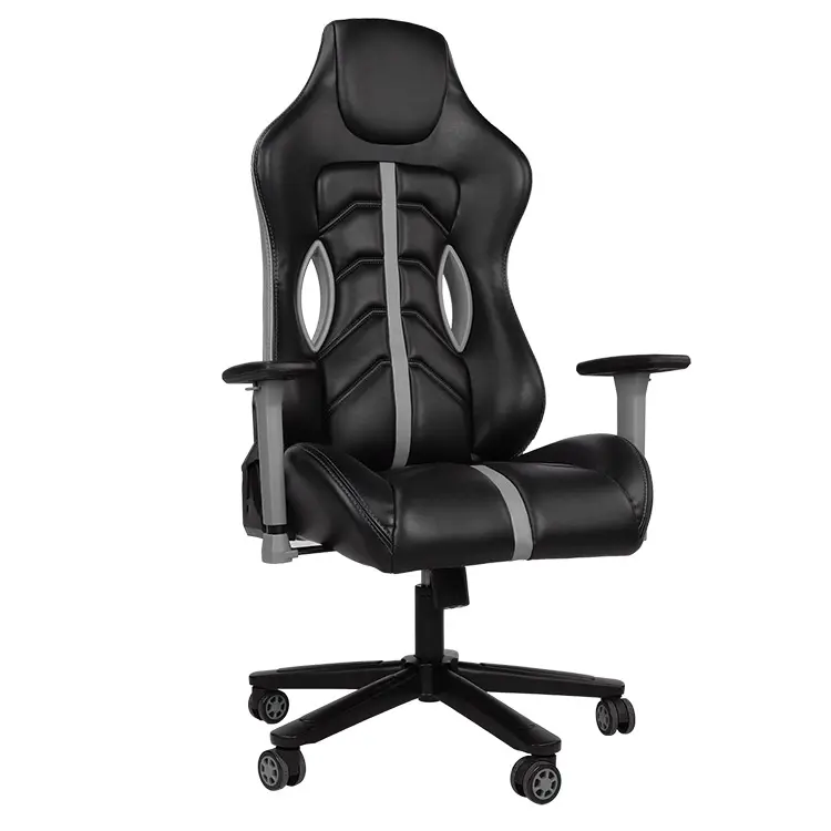 RTS New Black and Gray Gaming stoel chair gamer fauteuil gamer avec motif silla gamer rosada car seat racing style gaming chair