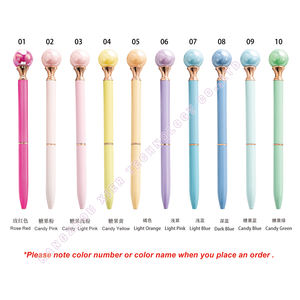 Pena bolpoin dekoratif mutiara elegan Royal 1.0mm lebar menulis emas mawar perak logam kantor sekolah Promosi Desain bergaya - Product Image 2