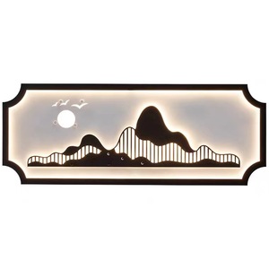 Waterproof Rectangular Wall <b>Lamp</b> With Landscape Mural For Courtyard Villa Garden Screen Wall Outdoor Lighting - Product Image 5