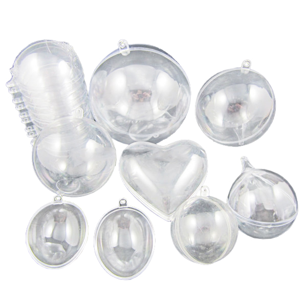 Boules de Noël en plastique transparentes creuses bon marché de nouveau style