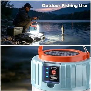 Lampe solaire multifonctionnelle pour le camping, lanterne LED portable avec crochet de suspension, chargement USB, pour le camping, la pêche, la randonnée - Product Image 2