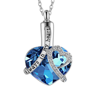 <span class=keywords><strong>Collana</strong></span> con ciondolo in urna per ceneri romantico cristallo cremazione gioielli memoria ricordo gioielli regalo per donna ragazza-sempre nel mio cuore - Product Image 5