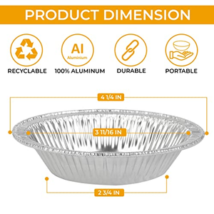 Contenedores Redondos Desechables de Papel de Aluminio de 7 Pulgadas de Alta Resistencia, Bandejas de Embalaje de Alimentos, Contenedores de Papel de Aluminio para Llevar, Bandejas de Aluminio - Product Image 2