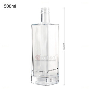 Venta al por mayor Premium 500ml botellas <span class=keywords><strong>de</strong></span> vidrio <span class=keywords><strong>de</strong></span> licor vacías para <span class=keywords><strong>Vodka</strong></span> Gin Flint Rum Cork Skull Putih diseño para Premium Minuman Keras - Product Image 2
