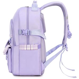 กระเป๋าเป้สะพายหลังนักเรียน <span class=keywords><strong>Anivia</strong></span> 2026 ป้องกันการโจรกรรม กันน้ำ ป้องกัน RFID สำหรับเด็กผู้หญิง สีม่วงล้วน ทำจากโพลีเอสเตอร์ พร้อมซิปปิด - Product Image 3