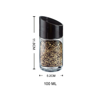 Ensemble de pots à épices en verre de cuisine de 100ml avec couvercle en plastique rotatif Verre le plus vendu