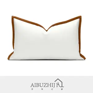 Capa para almofada aibuzhijia, capa moderna minimalista de luxo para sala de estar, quarto, branco, criativo, capa de almofada personalizada