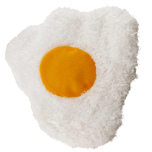 fried egg dog toy