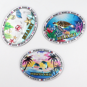 Aimant de réfrigérateur en aluminium personnalisé en gros, souvenirs de la plage touristique de Miami en Floride - Product Image 1