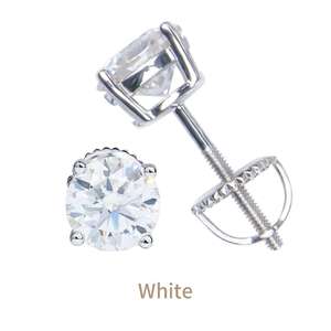 4mm 5mm 6.5mm Classic D Mossanite Screw <b>Earrings</b> Fine Jewelry 925 Sterling Silver Vvs Moissanite Diamond - Product Image 2