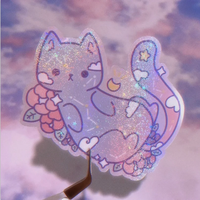 Nouvelle Mode Étanche Petites Étoiles Brillant Holographique Scintillant Film Laminé Hologramme Étiquette Découpée Vinyle Autocollant