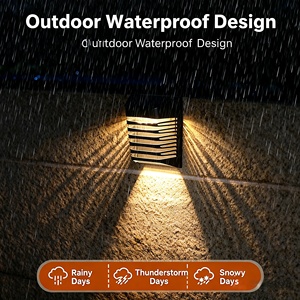 Lámpara Solar LED Cuadrada para Cercas, Luces Exteriores Impermeables IP54, Aplique de Pared Negro para Jardín, Patio, Hotel, Villa, Decoración - Product Image 4