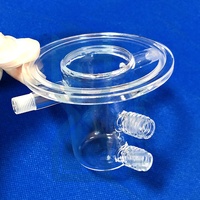 Reactor de Cuarzo Profesional Transparente con Ventana de Cuarzo, Abrazaderas y Juntas Tóricas
