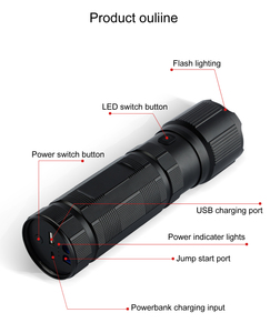 <span class=keywords><strong>EDSUN</strong></span>-Pack de batterie de démarreur de véhicule portable, 10000mah, lumières LED fortes, bloc d'alimentation pour camions et motos - Product Image 6