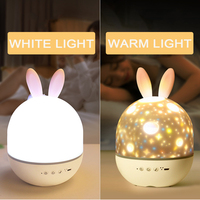 TAIKOO Étoile Veilleuse Projecteur Lapin LED Lampe de Projection 360 Degrés Rotation 8 Films de Projection pour Enfants Cadeaux Chambre Maison
