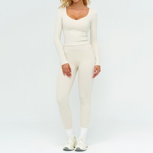 Combinaison <span class=keywords><strong>de</strong></span> yoga pour femmes, vêtements <span class=keywords><strong>de</strong></span> <span class=keywords><strong>sport</strong></span>, pantalon large à pattes d'éléphant, combinaison à manches longues, couleur contrastée, haut <span class=keywords><strong>de</strong></span> gamme, vêtements <span class=keywords><strong>de</strong></span> <span class=keywords><strong>sport</strong></span> et <span class=keywords><strong>de</strong></span> fitness - Product Image 5