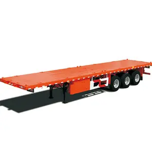 Made in China 3Axle container transport flat bed trailer flatbed semi trailer for sale