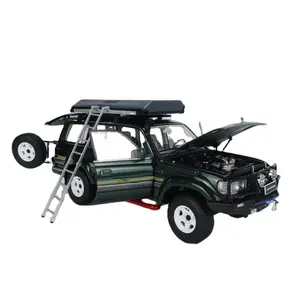 Kengfai Diecast Model Car 1 18 Land Cruiser Metal Alloy Car Models with Ladder