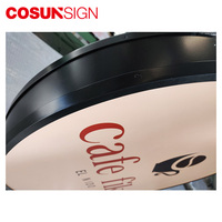 COSUN extérieur éclairé mur signe boîte à lumière signe forme ronde oeil lame led lumière signe
