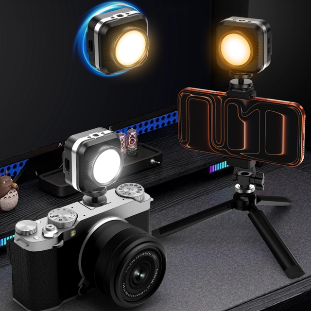 Magnetic Fill Light 2700-6500K 3 ColorTemperature 1/4" Thread Hole COB LED Waterproof CRI 95 Video Light for Camera Photography