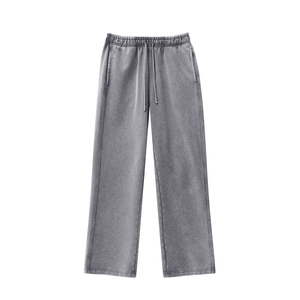 400 Grams Cotton Polyester Blend Distressed Sweatpants Oversized style Wholesale Blank Plain Custom ODM OEM Design Sweatpants - Product Image 2