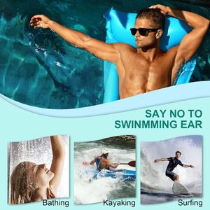 Bouchons d'oreilles en silicone réutilisables et imperméables pour adultes et adolescents de 14 ans et plus, 3 paires - Natation, surf, plongée avec tuba, douche, <span class=keywords><strong>piscine</strong></span>, plage - Product Image 5