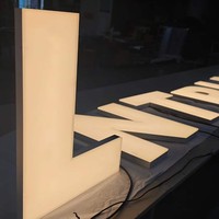 Enseigne LED personnalisée 3D avec logo, enseigne murale intérieure en métal rétroéclairée par LED, enseigne extérieure avec lettres en relief pour entreprise