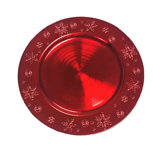 Vente en gros d'assiettes jetables en or clair <span class=keywords><strong>de</strong></span> 13 pouces <span class=keywords><strong>petit</strong></span> flocon <span class=keywords><strong>de</strong></span> neige traditionnel moderne pour la fête <span class=keywords><strong>de</strong></span> Noël en plastique - Product Image 6