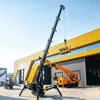 Mini-grue araignée de 3 tonnes à double alimentation, grue de levage hydraulique sur chenilles en caoutchouc, télécommandée pour l'entretien des espaces intérieurs étroits