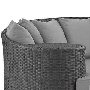 Tumbona Redonda de Mimbre para Exteriores con Toldo, Muebles de Patio, Tumbona de Playa, Sofá Cama Redondo de Mimbre - Product Image 5
