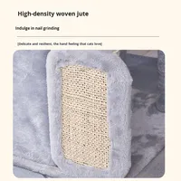 Maison d'escalade pour chat intégrée, grande, quatre saisons, en panneau de densité de velours, minimaliste, avec griffoir et étagère, fabriquée en Chine