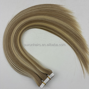 All'ingrosso medio marrone Babylight Ouxun <span class=keywords><strong>capelli</strong></span> umani extension lunghi in PU nastro invisibile trama a doppia trama e nastro iniettato - Product Image 3