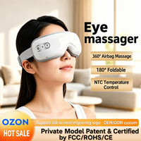 Masseur oculaire portable pliable avec chaleur et vibrations, musique sans fil, instrument de soin des yeux intelligent à pression d'air, rechargeable par USB