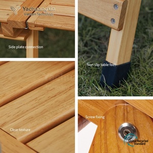 Wood <b>Folding</b> Picnic <b>Table</b> with Carry Case Portable Outdoor Camping <b>Dining</b> <b>Table</b> Lightweight Solid Wood Construction - Product Image 3