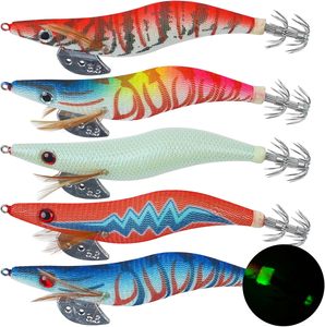 Mồi câu mực giả bằng gỗ ABS, phát sáng, kiểu Egi, dùng câu cá - Product Image 5